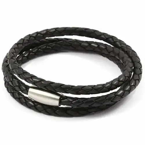 Læderarmbånd Trible Steel - Stålspænde i mat finish