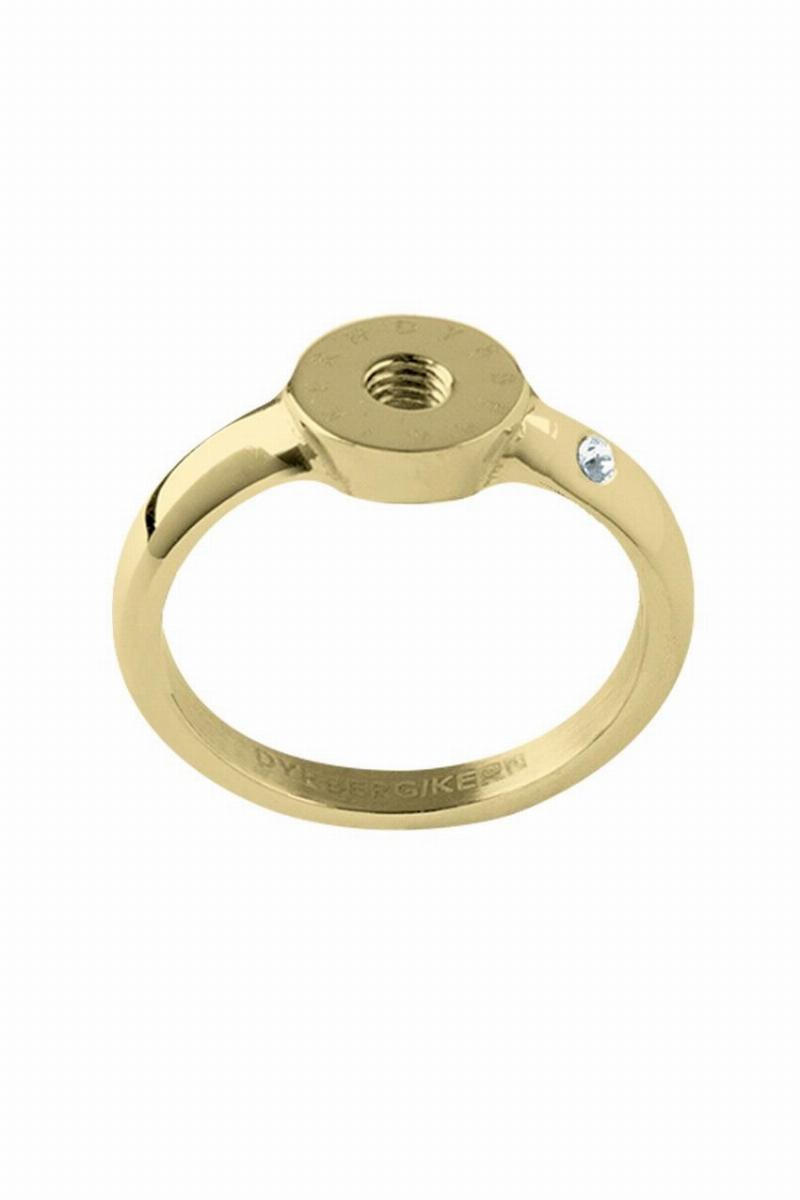 Dyrberg Kern Guld Ring med Krystal – Eksklusivt Smykke