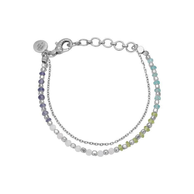 Nanna Sølv Blågrøn Mix Armbånd