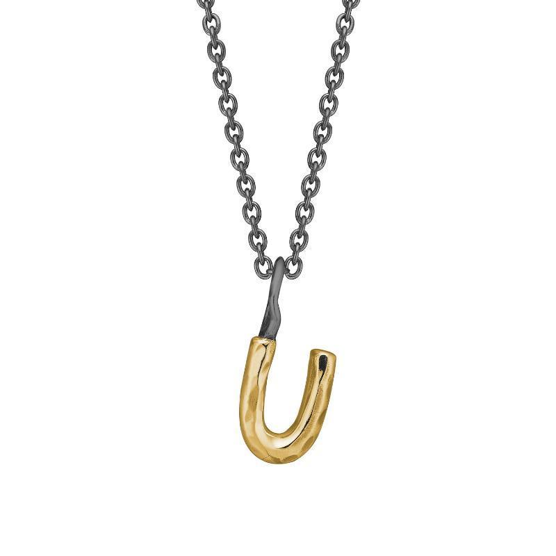 Nordisk Guld Bogstav Vedhæng - Unikt Smykke Til Mænd