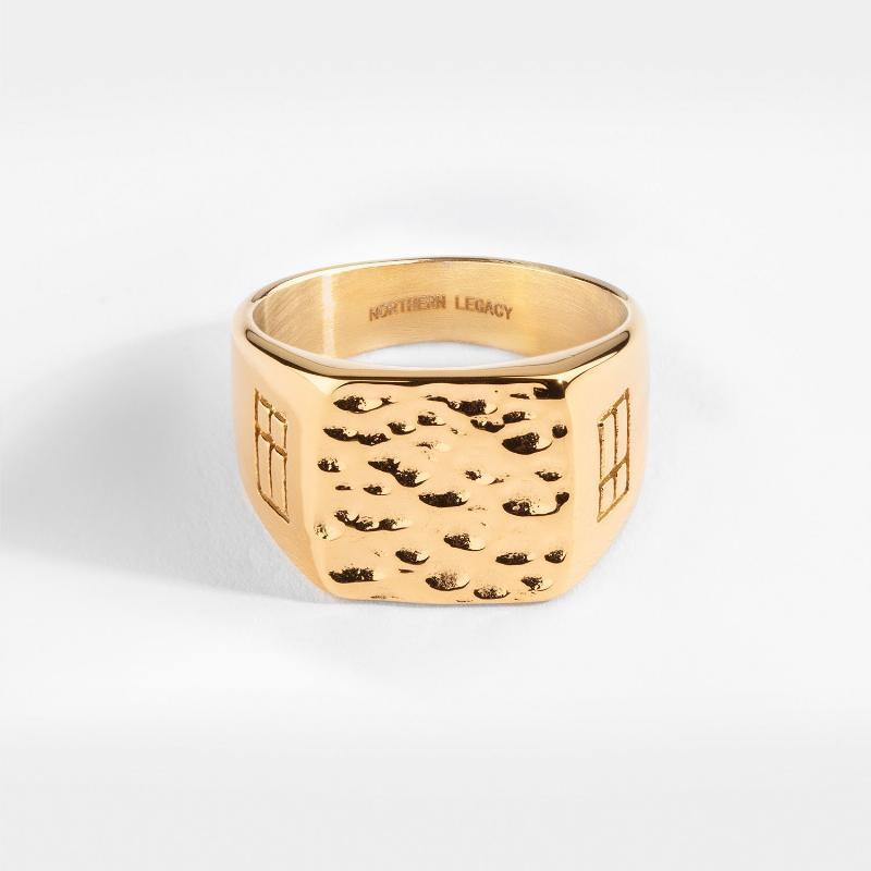 Thor Signature - Guldtonet Ring til Mænd - Nordisk Skønhed