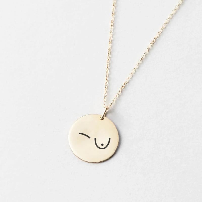 "Enkelt Boobies Halskæde - Støt Brysterne"