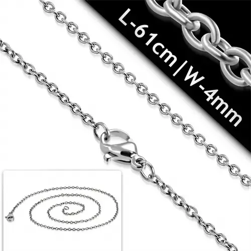 Rustfri Stål Kæde 61 cm - 4 mm Tykkelse på Tilbud!