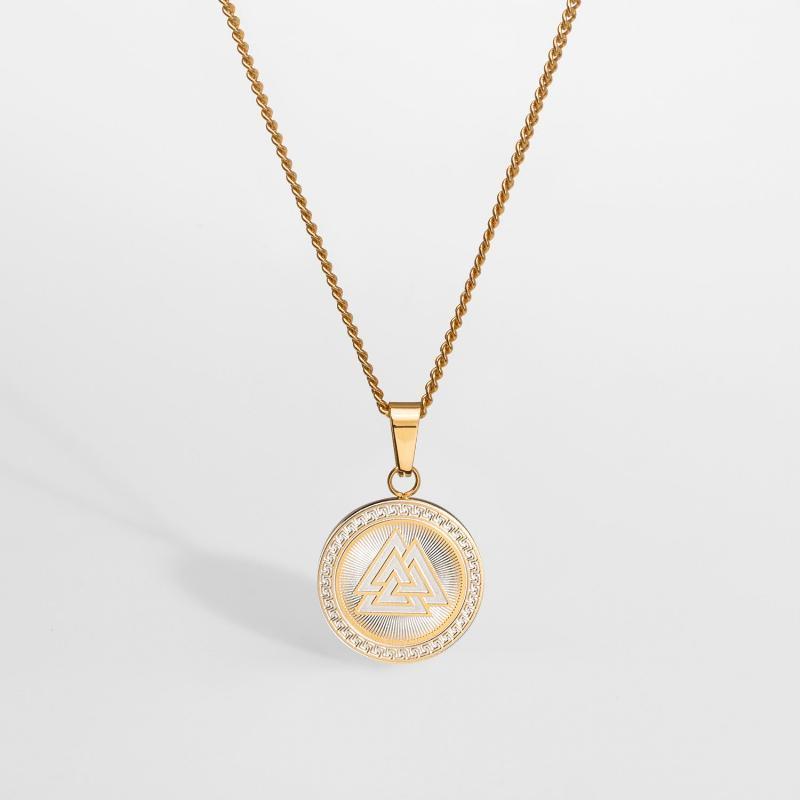 Valknut Guldtonet Halskæde 60 cm til Herre