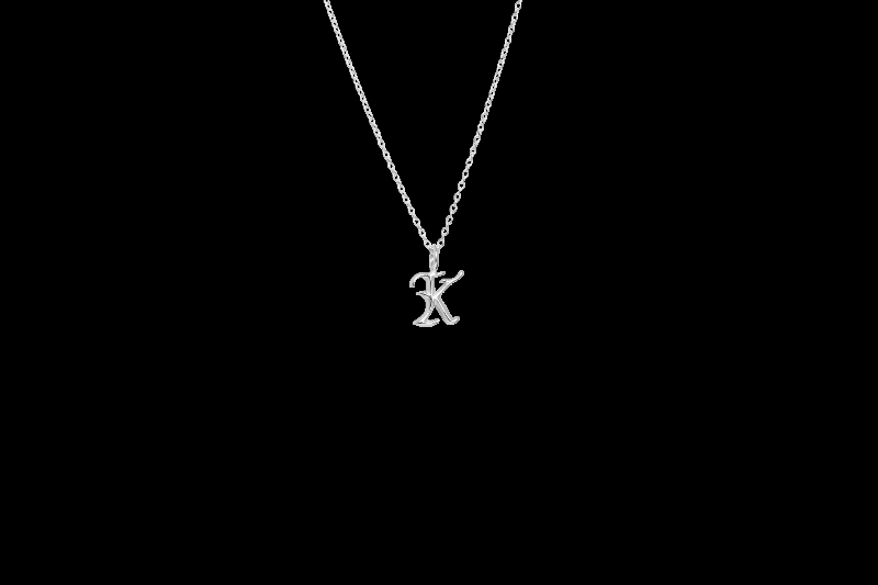 Ix K Bogstav Charm i Sølv