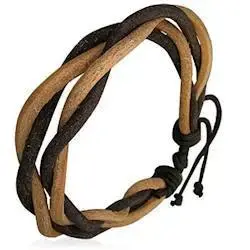 Tofarvet læderarmbånd til mænd - Hurtig levering!