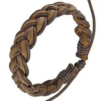 Elegant herrearmbånd i bomuld og læder - Hurtig levering!