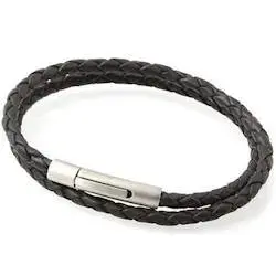 Læderarmbånd 4mm med mat bajonetlås - Hurtig levering!