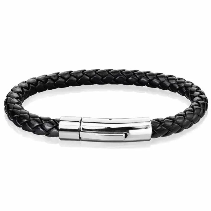 Steel Xt Armbånd i Sort Imiteret Læder - Klassisk Design