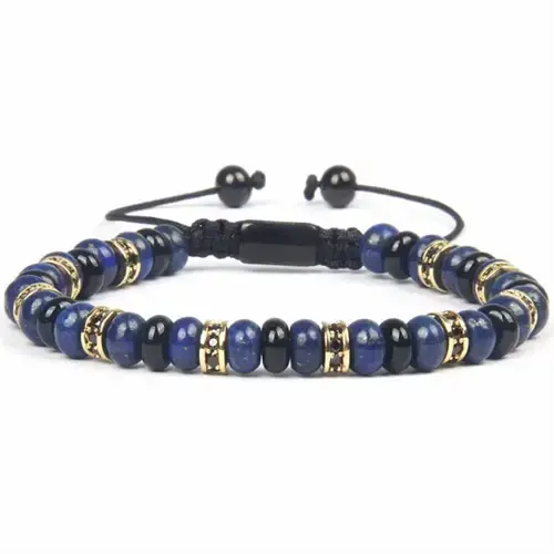 Blåt Aila Armbånd med Lapis Perler