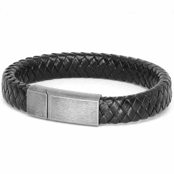 Px1 Netri Sort Læderflet med Oxy Stål Lås