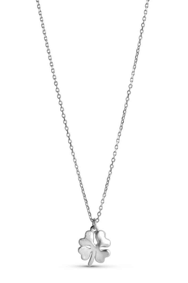 Emaljehalskæde - Organisk Kløver - Sølv