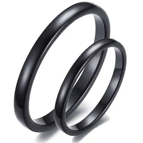 Sort Tungsten Forlovelsesring