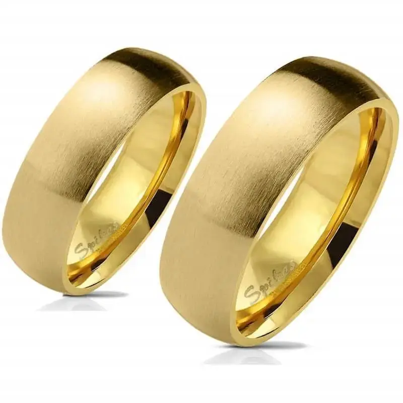 Forgyldt Forlovelsesring i IP PVD Guld til Elskende