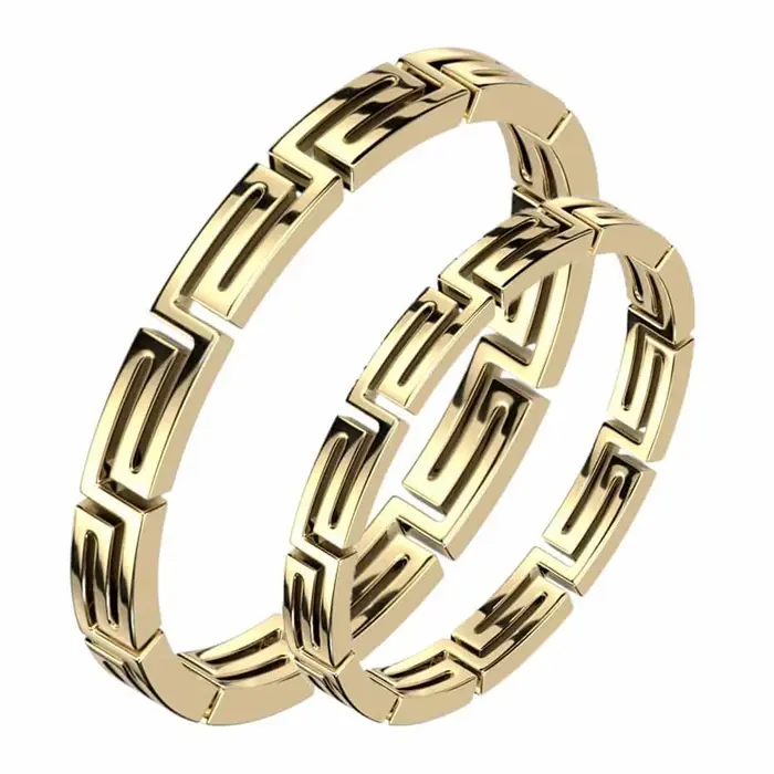 Mazecut Ring til Forlovelse eller Vielse i Guld