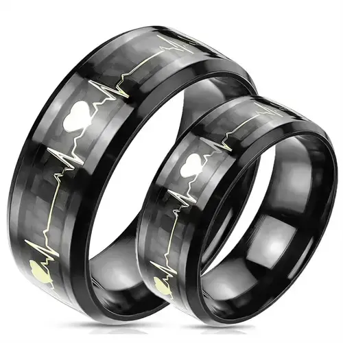 Hjerterytme – PVD-belagt ædelstål Ring