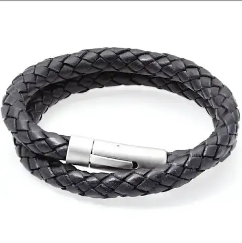Dobbelt Bolo Læderarmbånd fra Franks