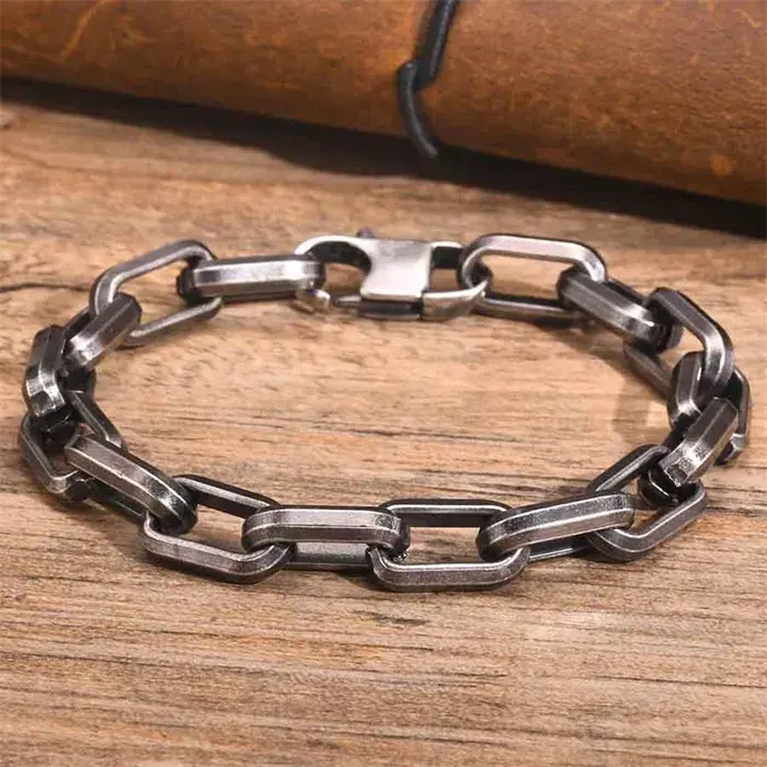 Giaca Oxyderet Stålarmbånd - Stilfuldt Herresmykke