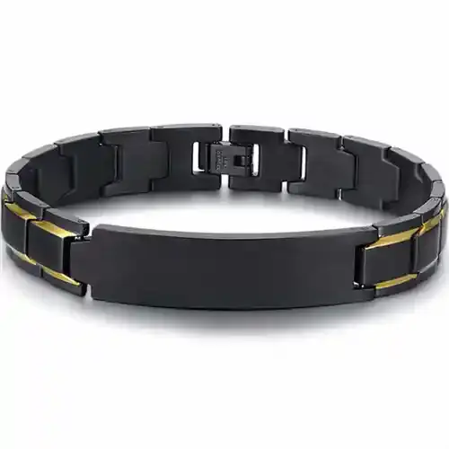 El Chio Armbånd i Rustfrit Stål med Forgyldt Kant