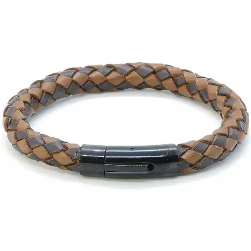 Mørklys Læderarmbånd - Maskulint Design i Mat Stål