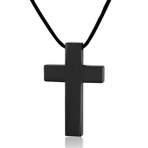 Sort Herrekors med Jesu Motiv