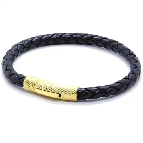 Elian Lux Sort Læderarmbånd