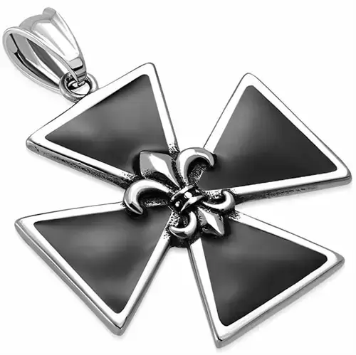 Malteserkors med Fleur De Lis Hängevedhæng