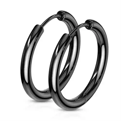 Sort belagt ørering i rustfrit stål 18mm