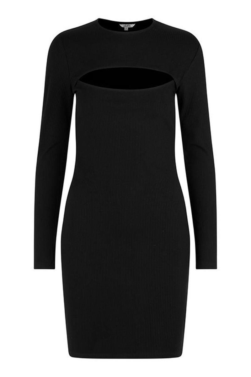 Mbym - Kjole - Rehan-m - Elegant sort kjole med twist