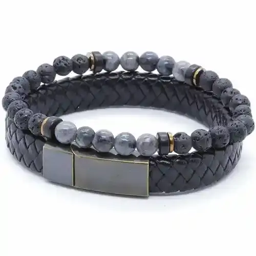 Ex Netri Sort med Perler - 2 Stykker