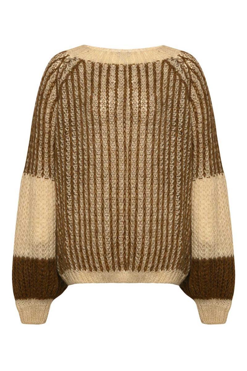 Noella - Liana Strik Sweater - Beigebrun Udsalg