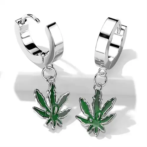 Grøn Weed Ørering i Ædelstål - Hurtig Levering!