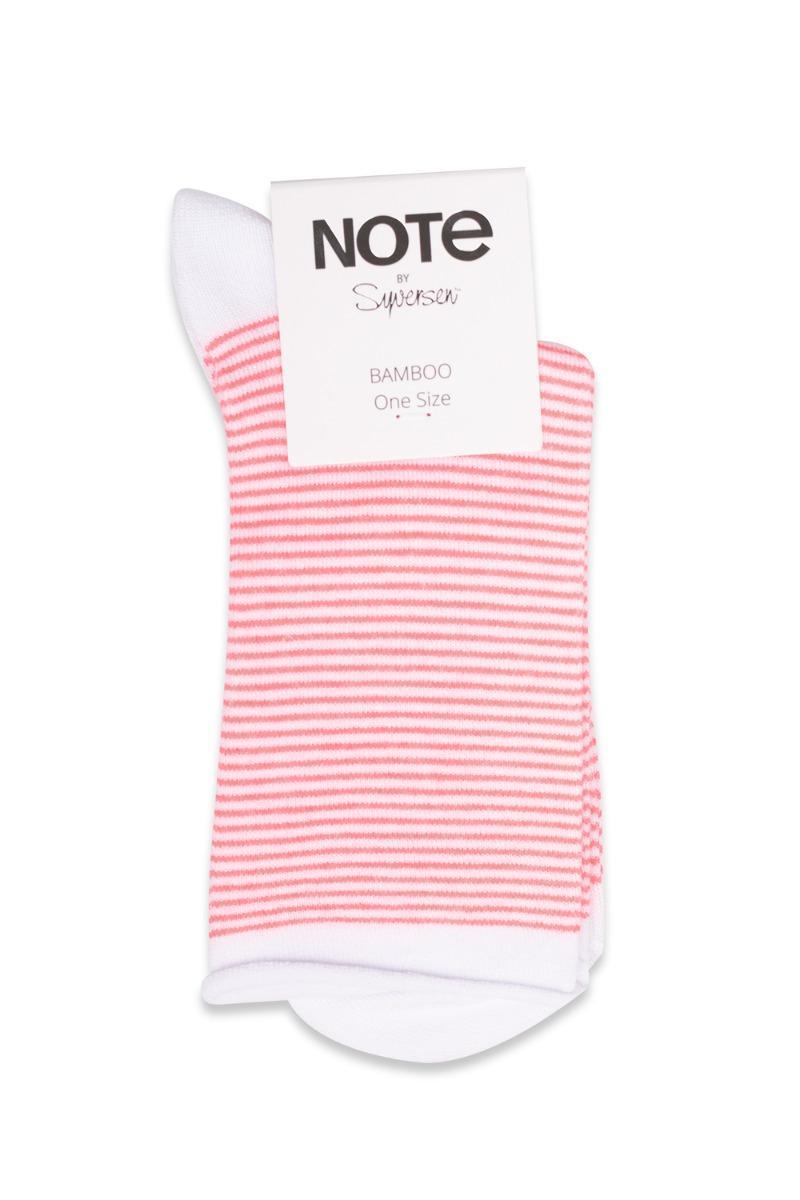 Oroblu - Note Woman Bambus Strømper med Rullekant - Pinkstribet