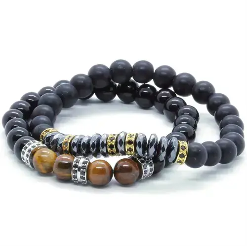 2 Lige 8mm Perlearmbånd