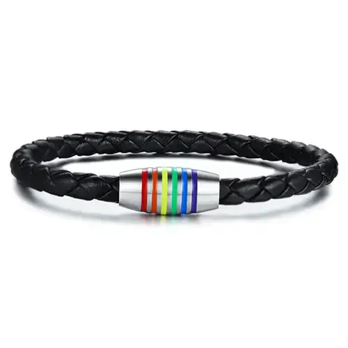 Pride Læderarmbånd med Bololæder