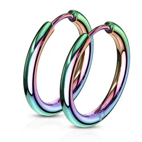 Regnbue øreringe i rustfrit stål 18mm