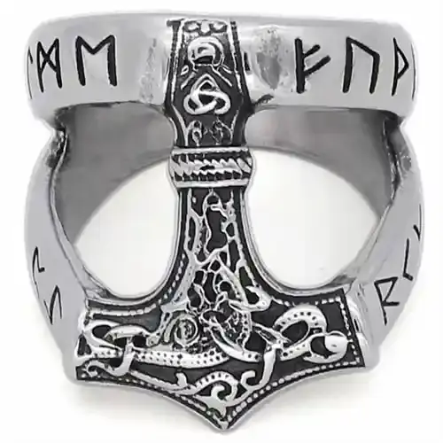Thor's Hammer Ring i Rustfrit Stål