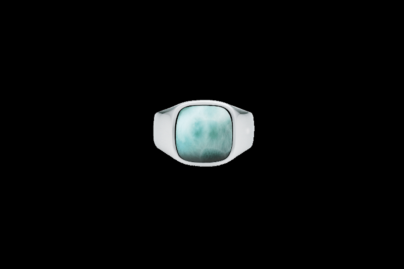 Ix Pude Signetring Larimar Sølv