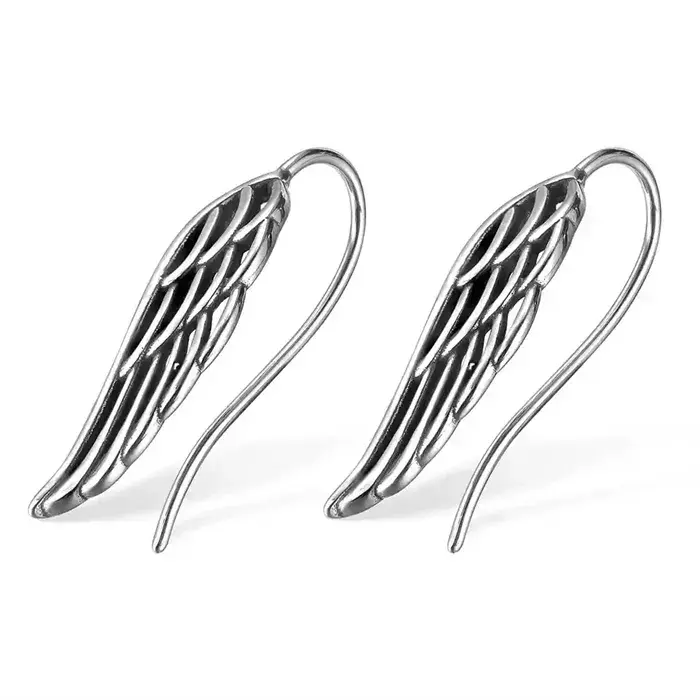 Elegant vinge ørering i rustfri stål - Hurtig levering!