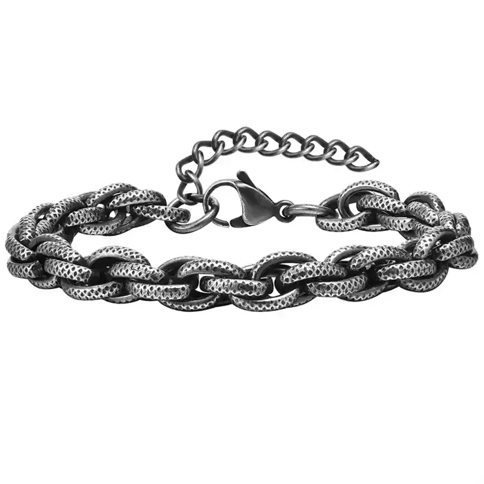 Elegant Snake Oxyderet Herrearmbånd i Stål