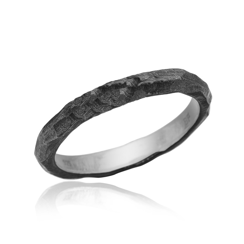 Feminin Ring I Sort Sølv - 60