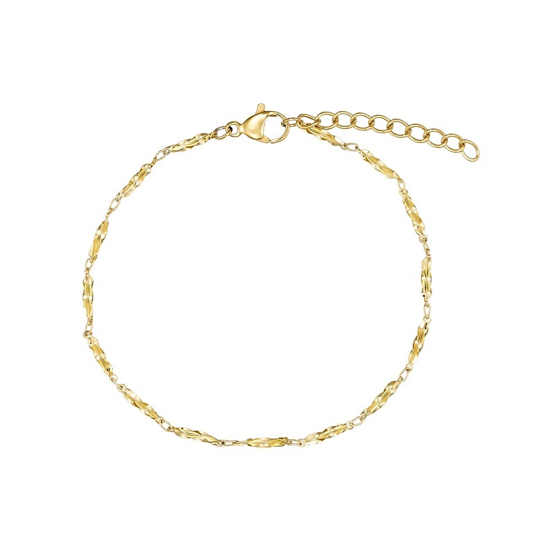 Armbånd I Stål Belagt Med 14 K Guld