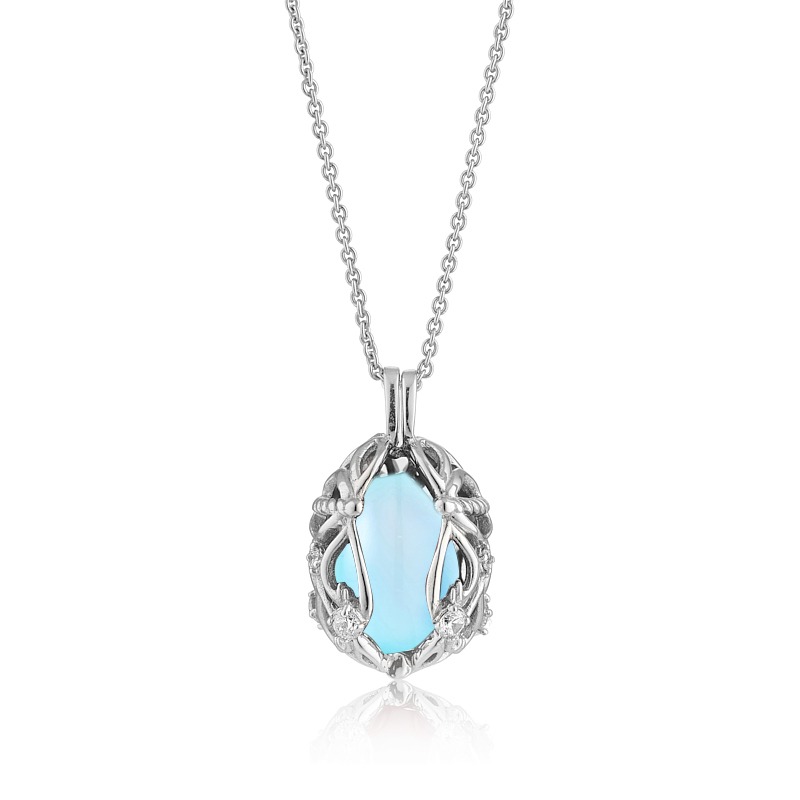 Smykke æg Med Aqua Calcedon