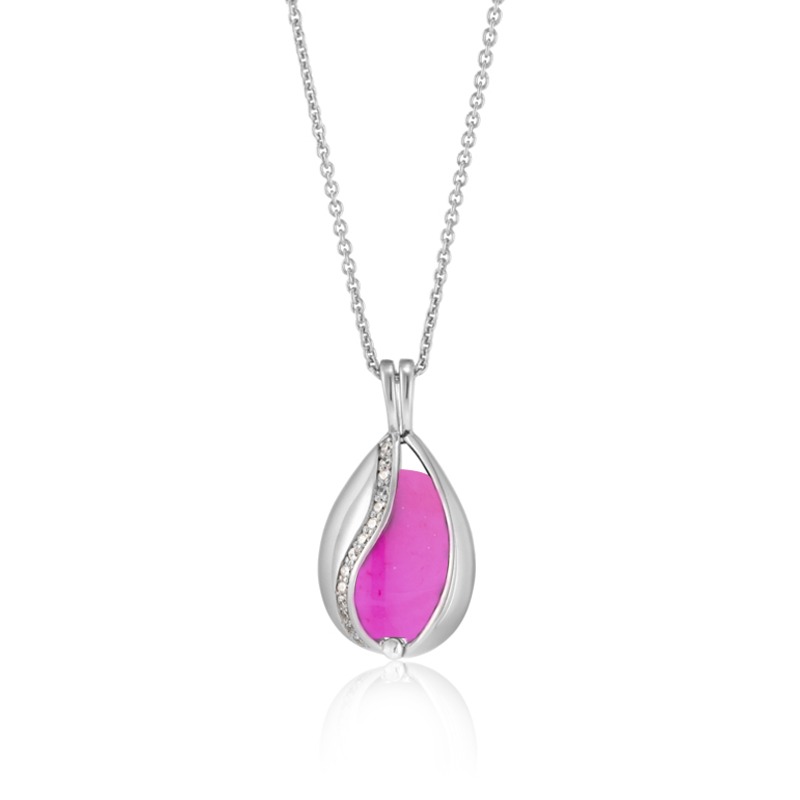 Blankt Smykke æg Med Pink Onyx