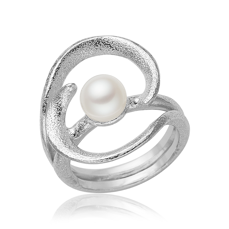 Ring Med Hvid Ferskvandsperle - 65