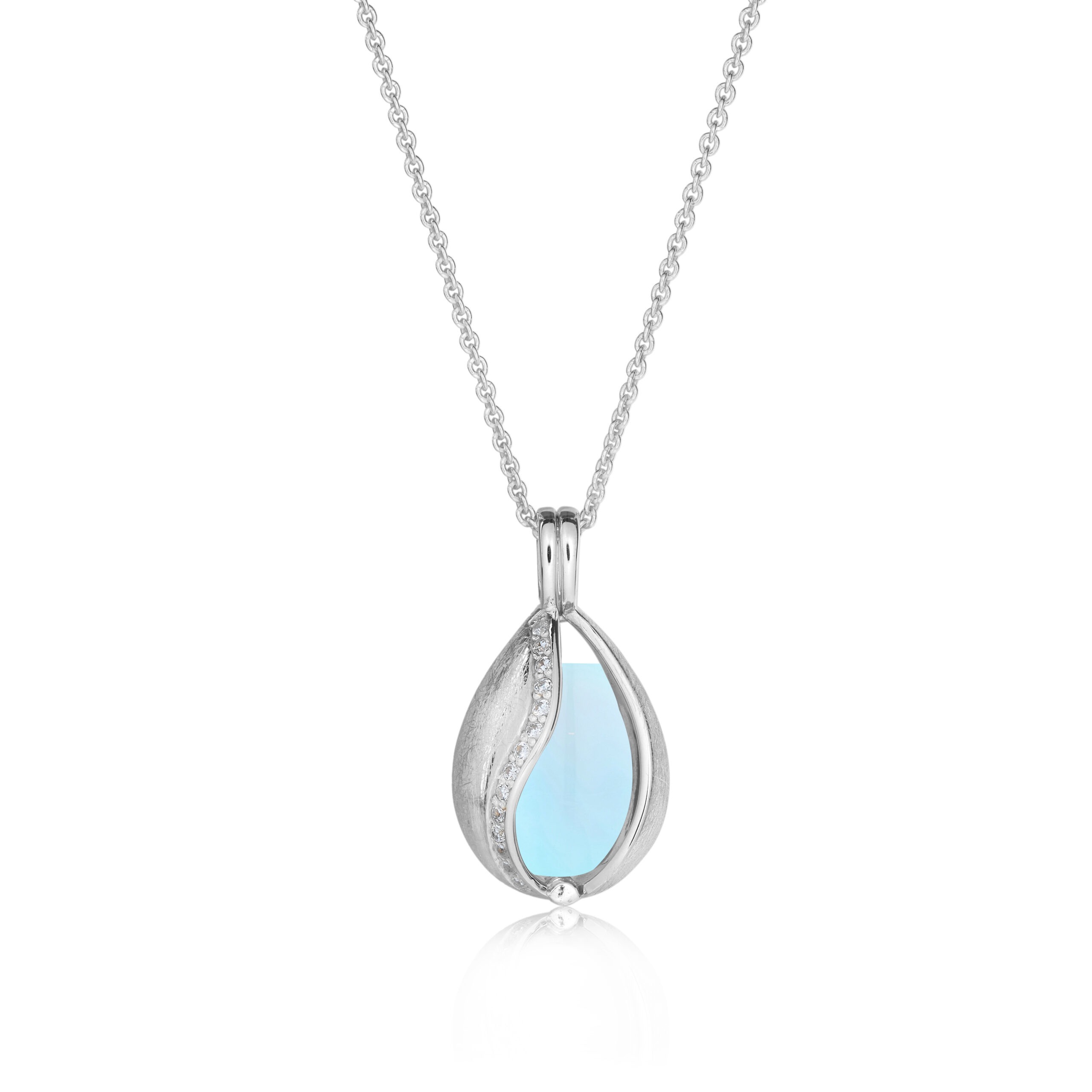 Smykke æg Med Aqua Calcedon