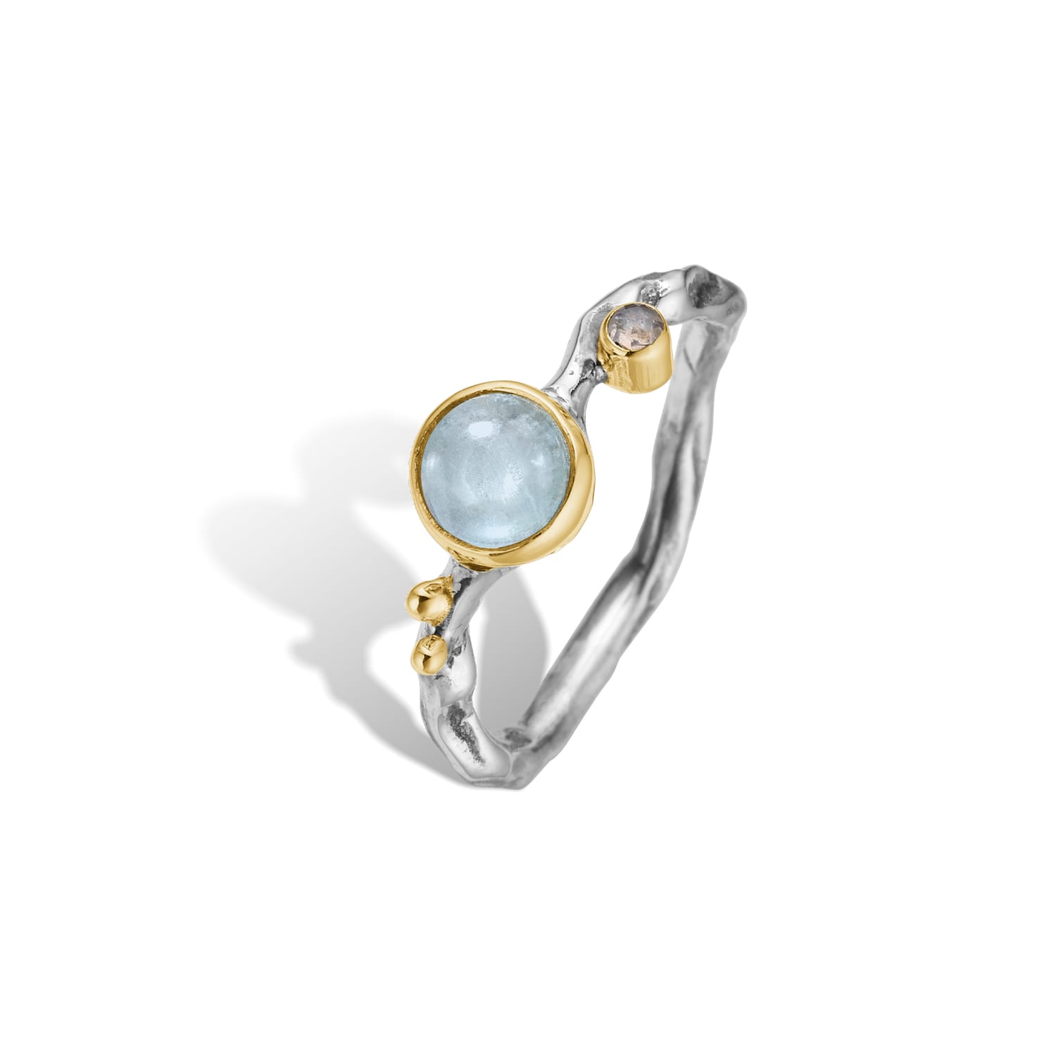 Grace Single Blue Aqua Cabochon Ring - 60