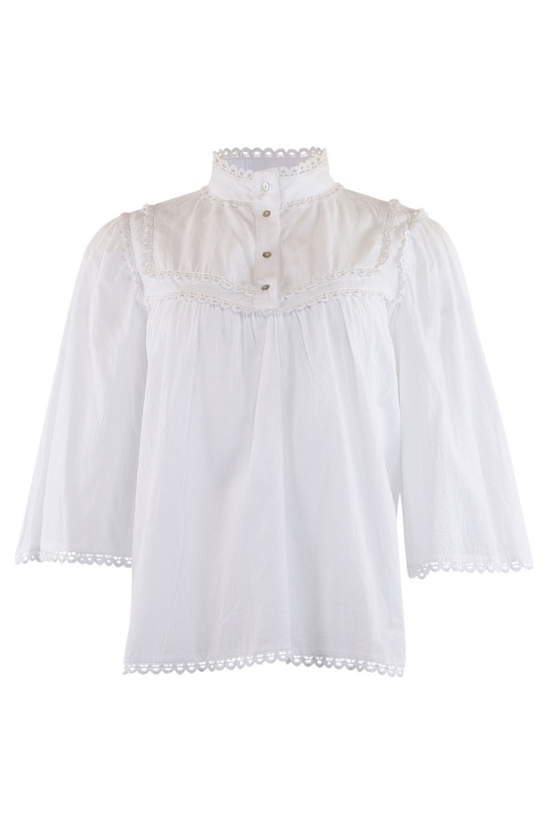 Continue - Bluse - Isa Blouse - White Levering Midt April