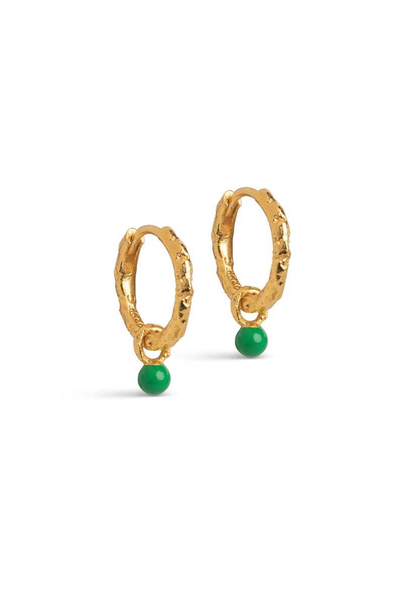 ?ø Enamel - øreringe - Hoops Belle - Grass Green