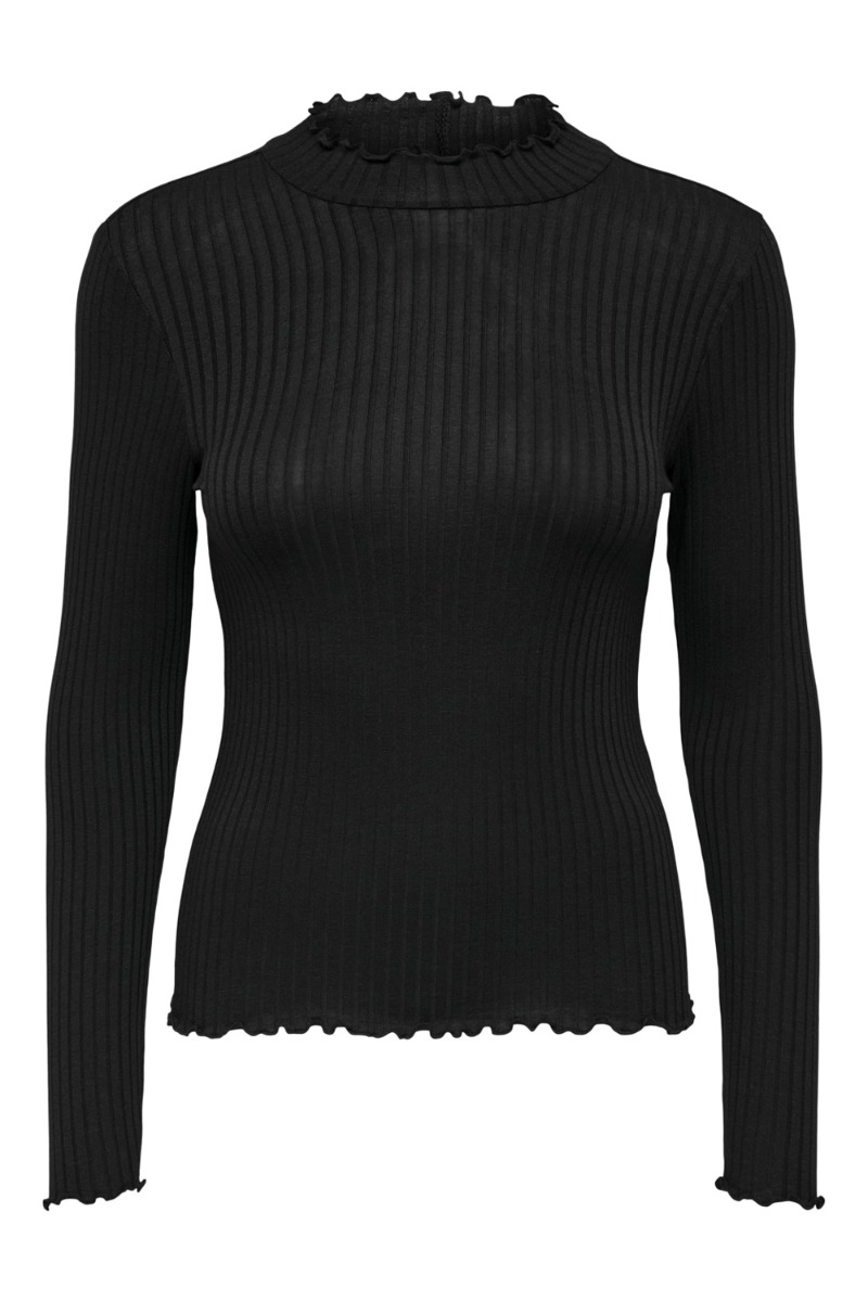 Jdy - Bluse - Jdy Fransiska Ls Highneck Top - Black